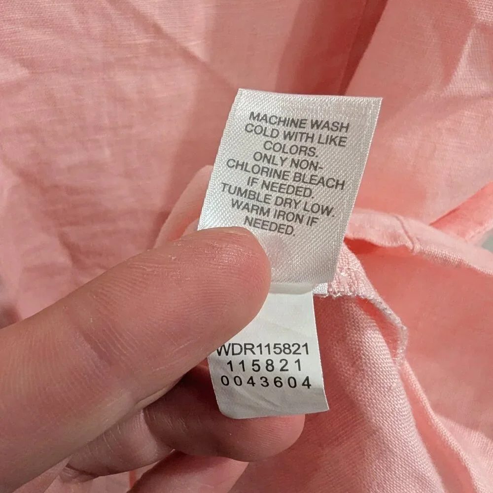 J. JILL 100% Linen Shift Dress L Baby Pink Pastel Sleeveless Loose Lagenlook - Picture 5 of 6